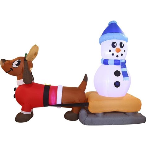 Décoration de Noël gonflable Chien 2,4 m avec éclairage LED, Pour jardin et extérieur (1/5)