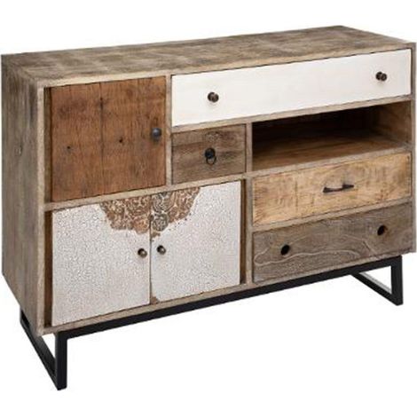 Buffet 4 Tiroirs et 3 Portes "Koval" 115cm Naturel (1/4)