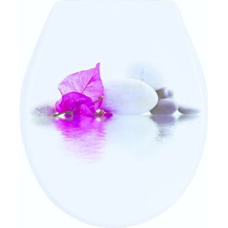 Abattant wc BORNEO Blanc & Rose - Charnières PS MSV (1/3)