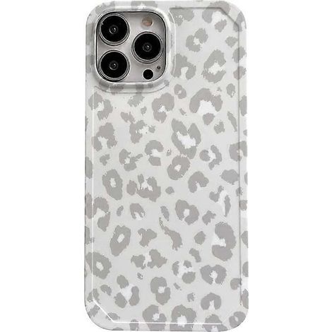 Coole, graue Softcase-Hülle mit Leopardenmuster für Apple iPhone 13 Pro Max (6,7 Zoll), trendiger Stil