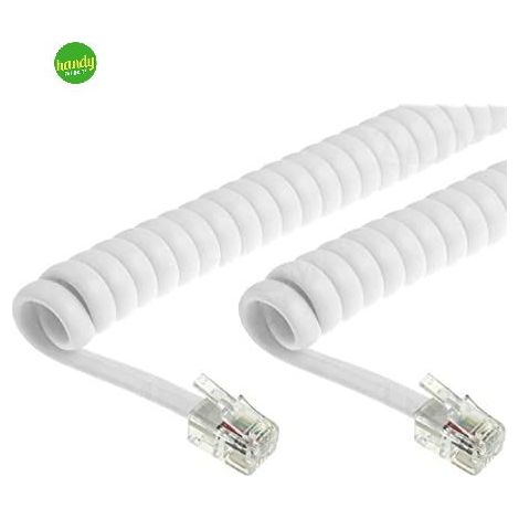 Cavo telefono spirale Metronic 4p/4c bianco