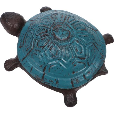 Boîte à Clés Tortue Fonte Bleue Cache-clés Extérieur Décor Jardin Rangement Sécurisé et Ornement Symbolique pour Maison et Cour (1/5)