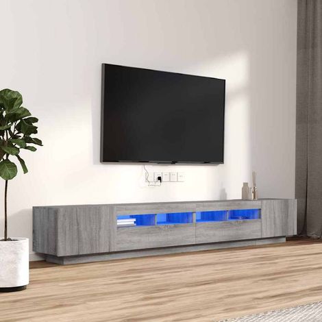 Ensemble de meubles TV avec lumières LED 3 pcs pour Salon - Armoire TV Sonoma gris BV546977 - BonneVie (1/5)