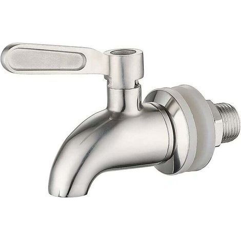 Distributore d'acqua rotante in acciaio inox 304. Rubinetto da 16 mm per succhi di frutta, birra, vino e altre bevande. Ricambio color argento. (1/4)