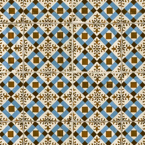 Carrelage Vintage effet Carreau ciment Bleu Knossos 45x45x0,95 cm Azoria - Sol et mur intérieur (vendu par carton de 1 m²) - RO'MA CARRELAGE