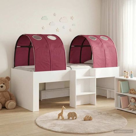 Cama con Túnel 3 uds. Blanco y Rojo Madera de ingeniería (1/5)