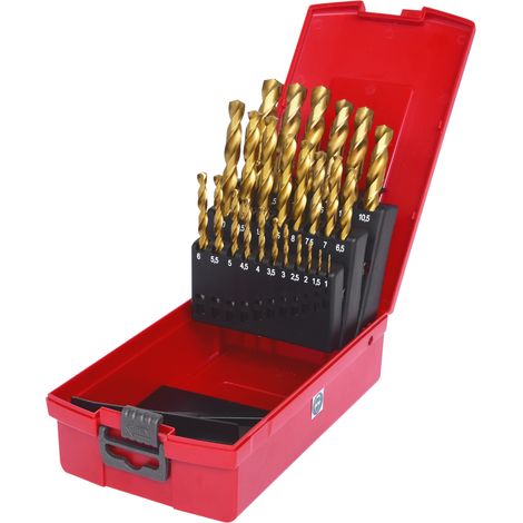 KS Tools HSS TiN Spiralbohrer-Satz, Kunststoffkassette 25-tlg. 1-13 mm (1/3)