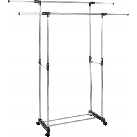 PERCHERO CON RUEDAS PARA ROPA ZAPATOS ARMARIO ESTANTE 85-150cm PARA EL RECIBIDOR (1/5)