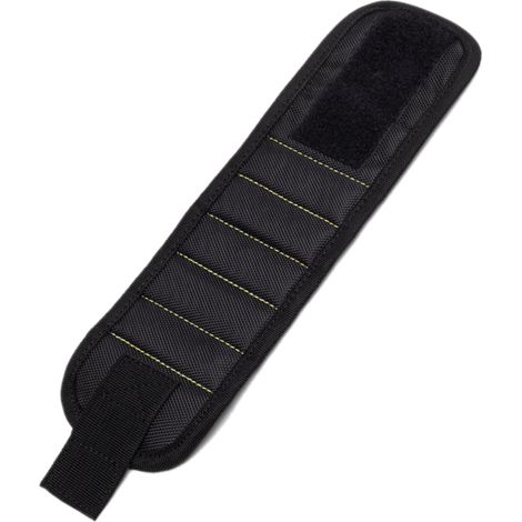Bracelet magnétique pour vis et outils, puissant, absorbant le fer, portable et réglable, 5 aimants, noir (1/5)