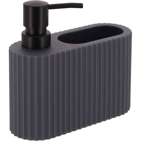 Spülmittelspender mit geriffeltem schwammhalter, 250 ml, grau - Tendance (1/4)
