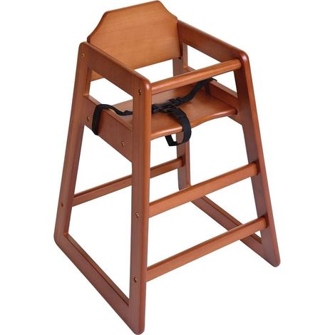 Bolero Chaise haute en bois marron foncé pour salle à manger et café 750 x 510 x 510 mm (1/5)