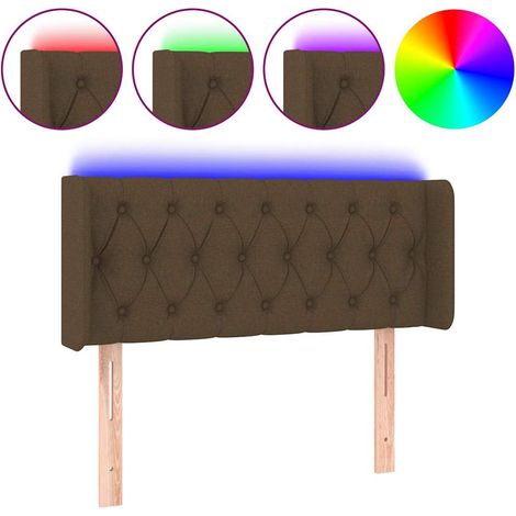 Maison Exclusive - Cabecero con LED de tela marrón oscuro 93x16x7 (1/5)