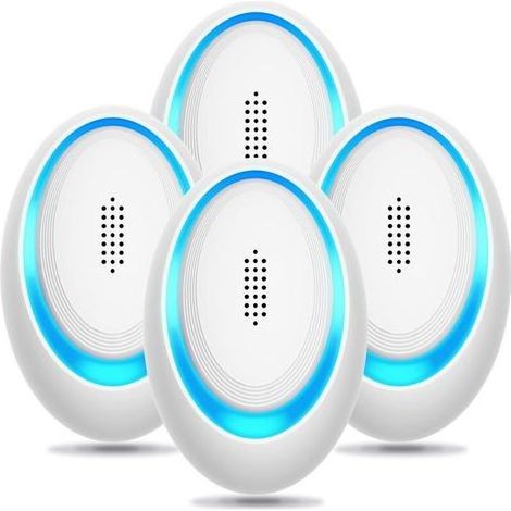 Lot de 4 répulsifs à ultrasons pour insectes, piège électronique à souris pour l'intérieur, insert répulsif contre les moustiques et les araignées, répulsif efficace contre les rongeurs (1/5)