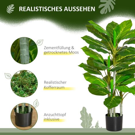 Plante artificielle 95 cm avec 33 feuilles, arbre en pot pour salon (1/5)