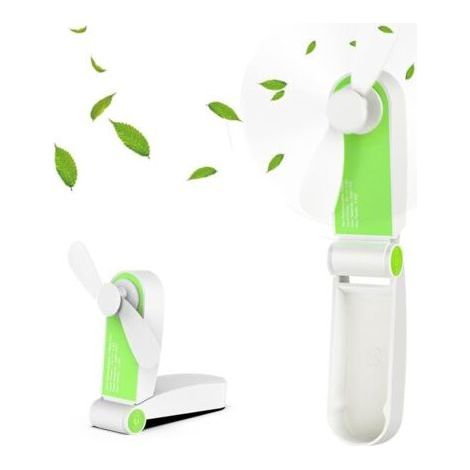Mini Ventilateur de Poche Pliable, Portatif Ventilateur De Poche Rechargeable Portable avec Câble USB Réglable à 2 Vitesses pour Voyage À La Maison en Plein Air, Vert (1/4)