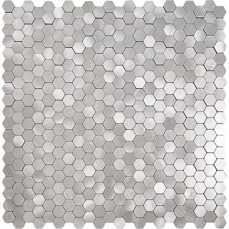 Crédence Adhésive "Mosaïque" 32cm Argent (1/4)