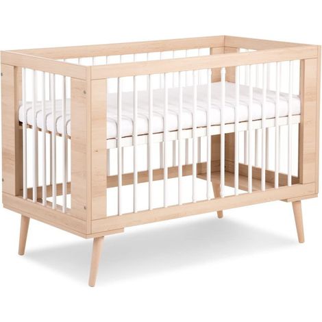 Lit bébé 120x60cm couleur Hetre SOPHIE Lit à barreaux amovible (1/2)