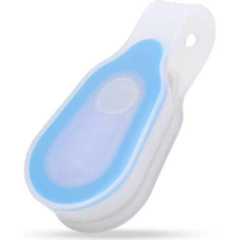 Lampe LED étanche portable extérieure mini veilleuse bouton silicone clip bleu (1/5)