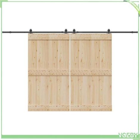 Kit de quincaillerie pour porte coulissante - FAF7291712426544 - 366 cm - Acier noir - Capacité 100 kg (1/5)