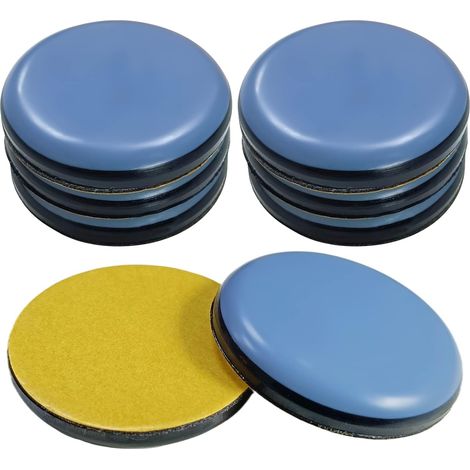 Aougo – Pack of 8 self-adhesive furniture glides – Heavy duty Teflon pads for hardwood and carpet – 6mm thick – Protects floors from scratches (1/5)