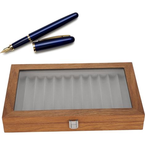 Boîte de vitrine de stylo-plume en bois pour affichage de 12 stylos Boîte de présentation de stylo-plume à 12 fentes (1/5)