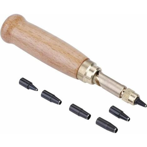 Automatic Belt Punch, Multi-Head Replaceable Belt Punch, DIY Leather Punch, Rotary Belt Punch, 6 Pieces (1/5)