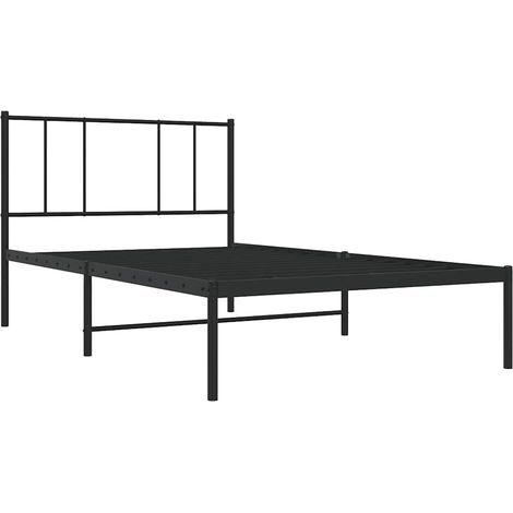 Estructura cama sin colchón con cabecero metal negro 100x190 cm vidaXL (1/5)
