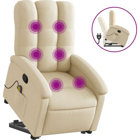 Maison Exclusive - Massagesessel mit Aufstehhilfe Creme Stoff