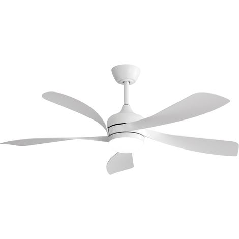 REDOM - Ventilador de techo con luz LED, mando a distancia, motor DC silencioso, ABS blanco (1/5)