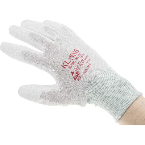Gants de manutention RS PRO taille 8, M, Antistatique, 20 gants, Gris ( Prix pour Sachet de 10 ) (1/2)