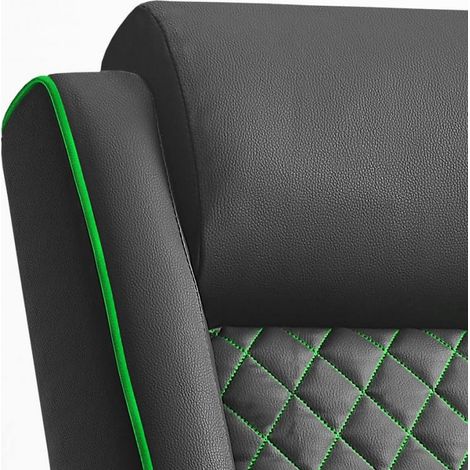 Le Roi Du Relax – Fauteuil gaming ergonomique inclinable avec repose-pieds – Similicuir respirant – Dossier réglable par poussée lombaire – Design moderne