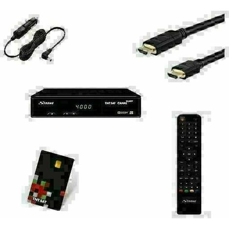 STRONG SRT 7404 Récepteur Satellite + Cable HDMI + Carte + Allume Cigare