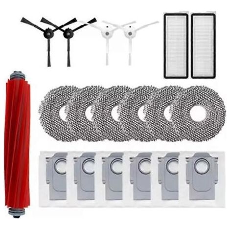 Pièces de rechange pour aspirateur Roborock Q Revo MaxV/Q Revo S/Q Revo Pro : brosse principale, sac à poussière, filtre HEPA et chiffon de nettoyage (1/5)