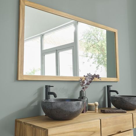 Miroir en teck massif rectangulaire 160 cm (1/4)