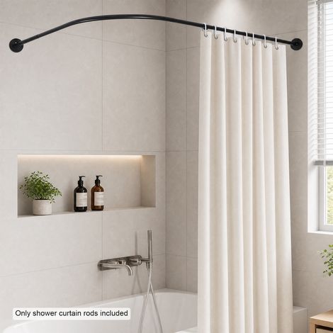 TL Forme Tringle à Rideau de Douche, Extensible Angle Barre De Douche Inox,70-95x 105-165cm Réglable Barre Rideau Douche pour Salle de Bain Baignoire,Magasin de Vêtements, Espace Privé (1/5)