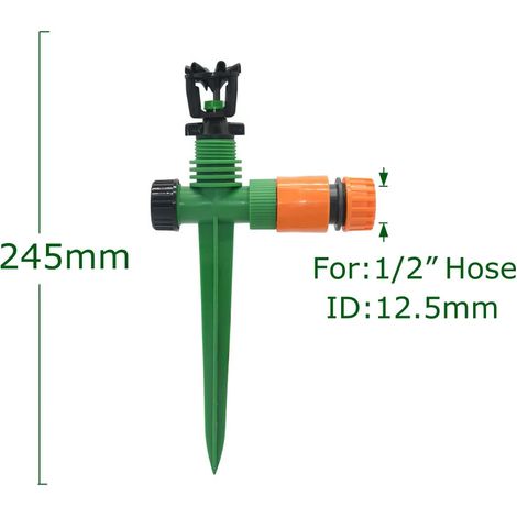 (C) Arroseur rotatif pour jardin et pelouse, buse de diffusion à filetage mâle 1/2", arroseur d'irrigation rotatif automatique à 360 degrés (1/5)