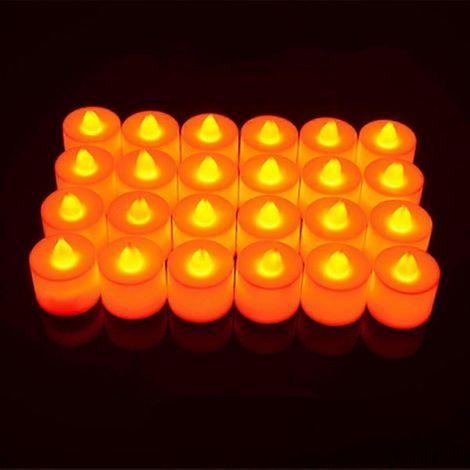 24 bougies LED sans flamme à piles, jaunes, pour Noël, anniversaire, mariage, fête 2025 (1/5)