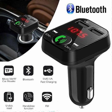 Kit émetteur-récepteur FM Bluetooth pour voiture, radio MP3 sans fil, double chargeur USB (1/5)
