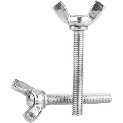5 vis papillon DIN316 M6x40mm – inox 304 argent, pour assemblage rapide (1/5)