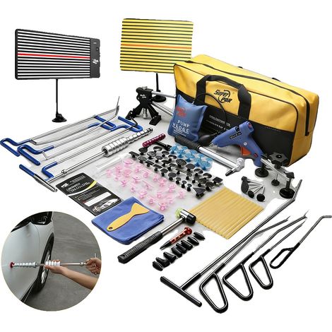 Kit de reparación de abolladuras para coche, extractor de abolladuras, pistola de pegamento, kit PDR profesional. (1/2)