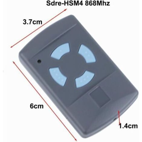 Télécommande de Garage Sdre HSM4 868 MHz avec 4 Boutons Couleur Bleue Remplacer Les émetteurs Hormann 868 MHz HS4 HSM2 HSP4 868 HS1 868 Tubauto HSM4 868 Tubauto HS4 868Fréquence, 2PACK TRIMEC