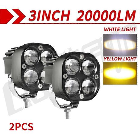 Phares de travail LED CO LIGHT 4 pouces pour voitures et motos, feux de brouillard LED, feux de jour (DRL) pour 4x4, pick-up tout-terrain, quad, SUV (2 pièces, 954D) (1/5)