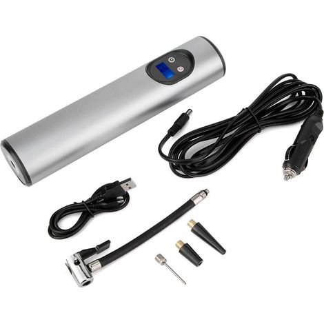 Pompe à air portable 12 V, 150 PIS, numérique, pour pneus de voiture, vélo et moto (argent) (1/5)
