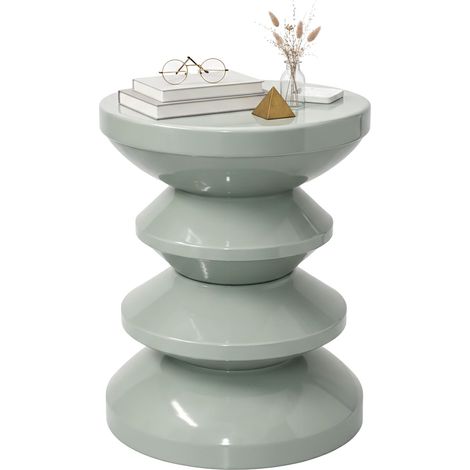 Tavolino e sgabello, design a zigzag, stile anni '60-'70.