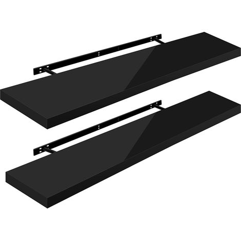WOLTU 2 x Étagère Murale, Tablette Murale Panneau de Bois, Étagère Flottante, Étagère à Livres, 120x22, 9x3, 8cm, Nior RG9484sz-2