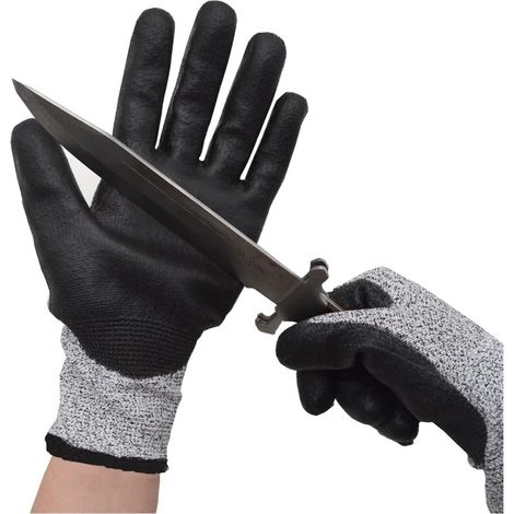 Gants résistants aux coupures, 1 paire de gants de sécurité Anti-coupure et anti-crevaison Gants anti-coupure résistants à l'usure Anti-lame Trempage de jardin et gant anti-huile Coupe extensible conf (1/5)