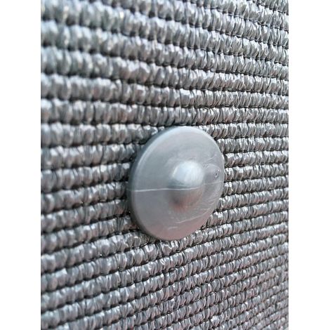 Clips rápidos grises de fijación para cortinas de privacidad en malla rígida x 50 (1/4)