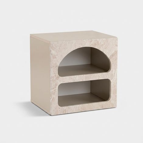 Comodino moderno salvaspazio con vani aperti Lorin - Beige (1/5)