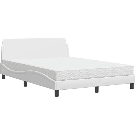 Maison Exclusive - Letto con Materasso Dover Bianco 140x190 cm in Similpelle (1/5)