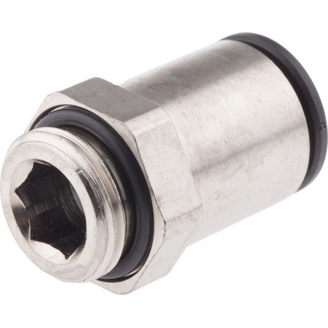Adaptateur droit fileté hydraulique Legris LF3000 vers Enfichable, 12 mm G 3/8 Mâle ( Prix pour Paquet de 2 )